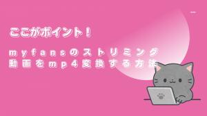 ここがポイント！myfansのストリミング動画をmp4に変換する方法